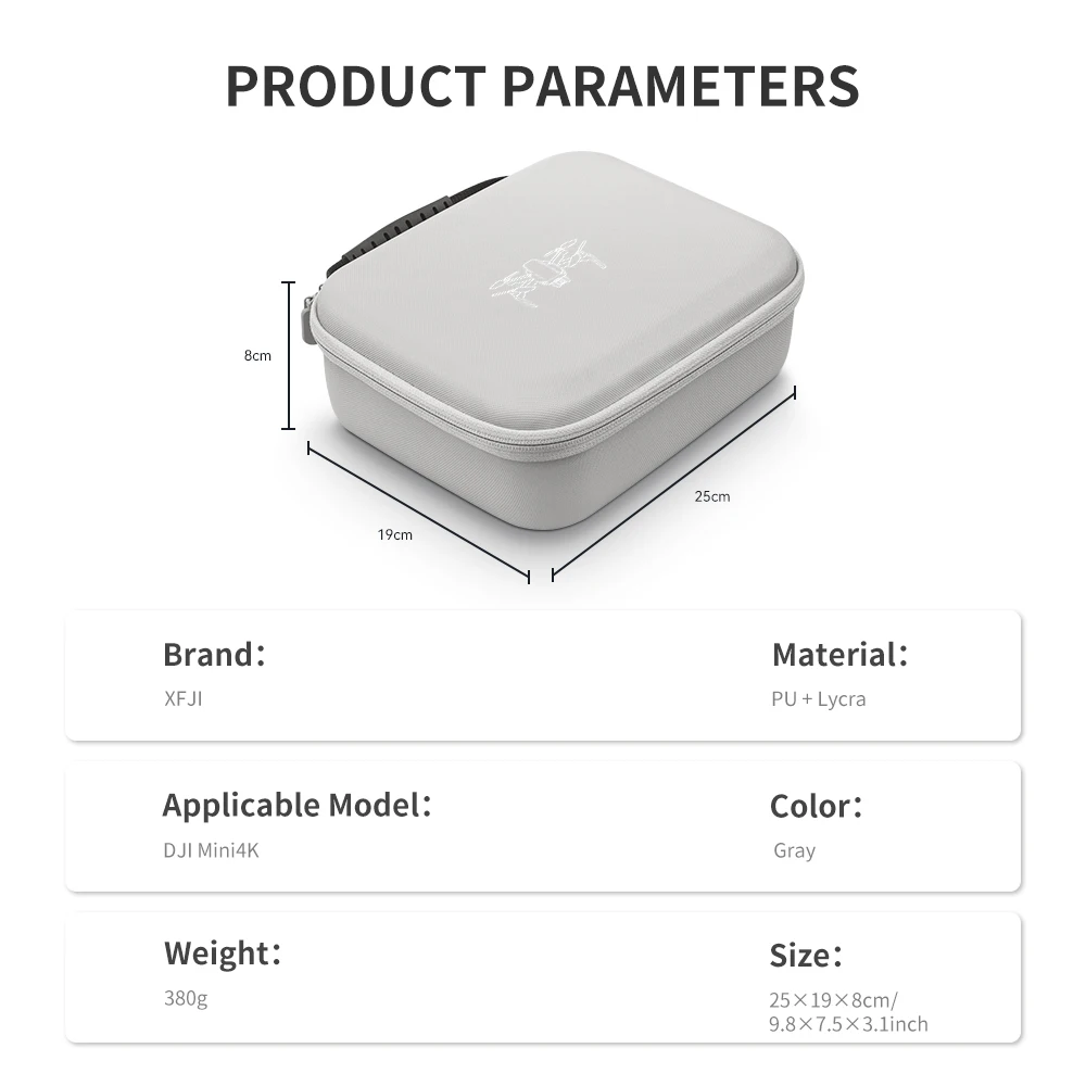 XFJI-Bolsa de almacenamiento para Drones, estuche protector de transporte de cuero PU, resistente a caídas, accesorio para controlador de Drones DJI Mini 4K/Mini 2