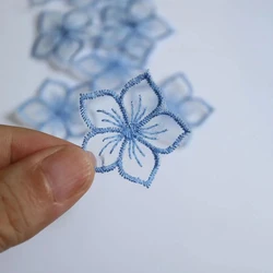 10Pcs/bag Mini Organza Flower Embroidery Patches Fabric Dress Bags Headwear Decorative Lace Stickers DIY Sewing Repair