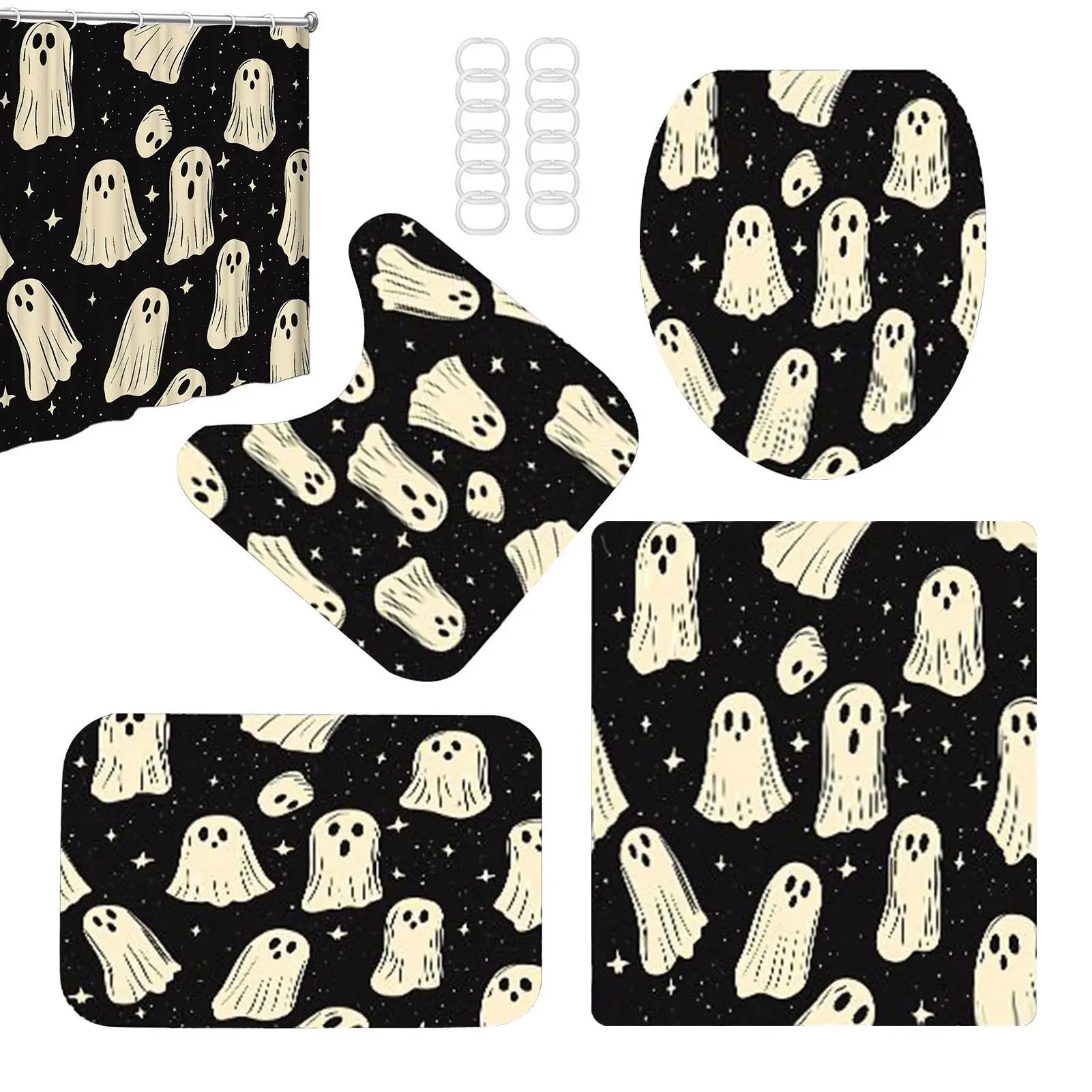 

Shower Curtains For Halloween Waterproof Ghost Shower Curtains Horror Home Accent For Hotel Restaurant RV Apartment Rental