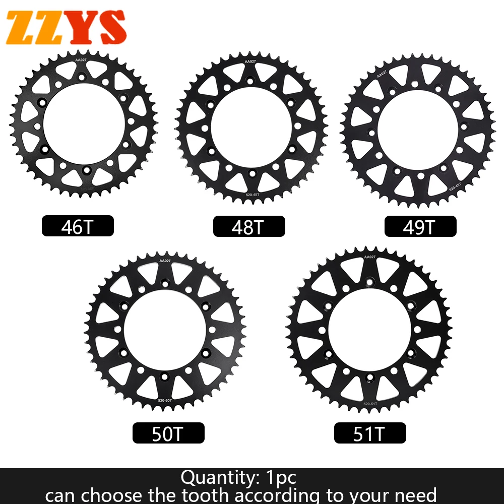 520 46T 48T 49T 50T 51T Tooth Motorcycle Rear Sprocket Gear Wheels Cam Pinion For Yamaha Off Road YZ450 YZ450F 2015-2019 YZ 450