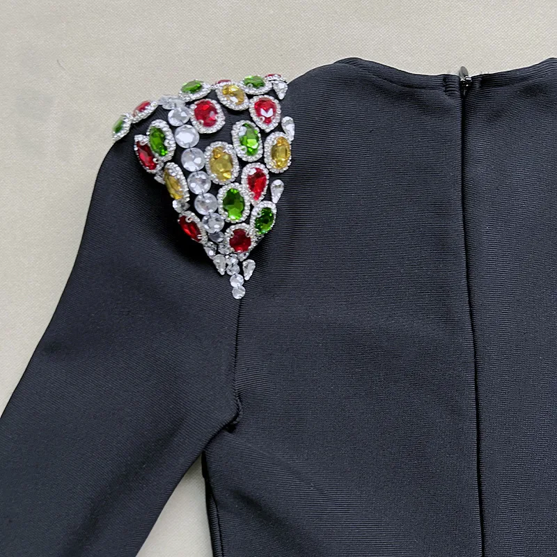 Nouveau haut de gamme industrie lourde diamant coloré longue Amazon commerce extérieur robe de soirée robe de pansement