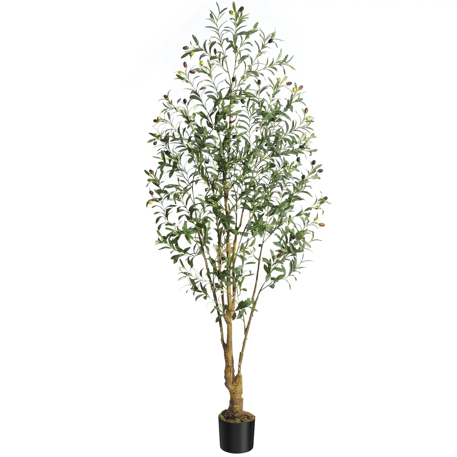 6FT Artificial Olive Tree, Tall Olive Trees with Realistic Trunk, Leaves, Fruits, Olive Trees Potted Topiary Tree