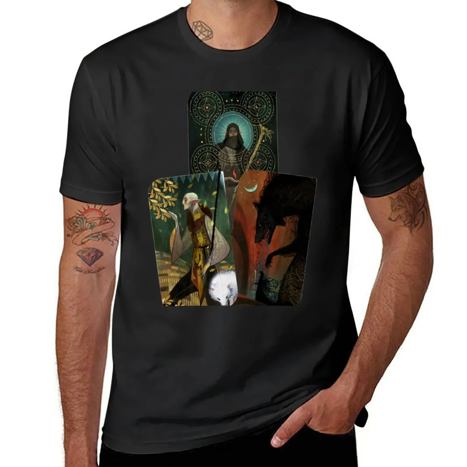 

Solas Tarot Card Trilogy T-Shirt anime Blouse summer clothes quick-drying mens graphic t-shirts pack