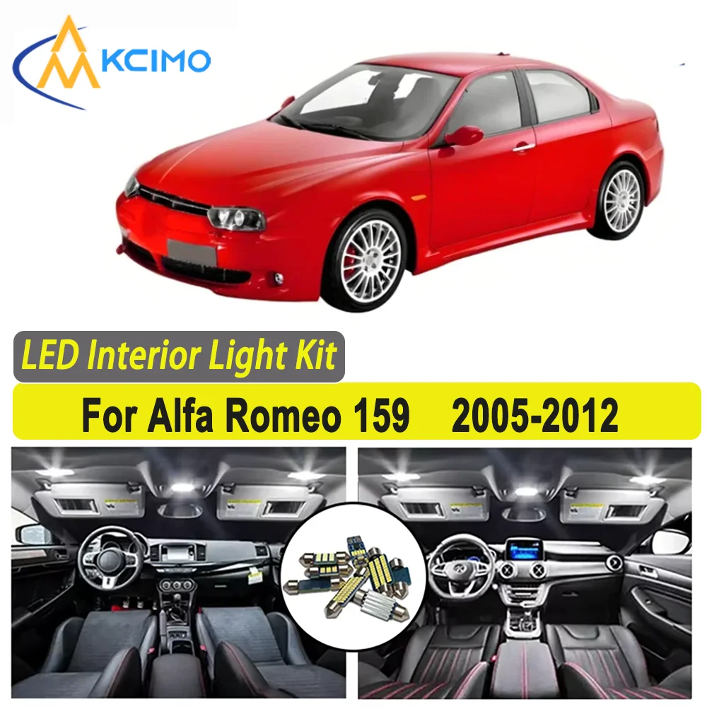 

Kcimo LED For Alfa Romeo 159 2005 2006 2007 2008 2009 2010 2011 2012 Premium Bright LED Interior Dome Map Trunk Light Kit Car