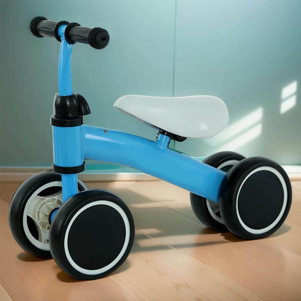 Bicicleta de equilibrio para bebé, bicicleta de equilibrio para niños pequeños, asiento ergonómico, andador para bebé, 4 ruedas, sin pedales, juguetes para montar para el primer regalo de cumpleaños