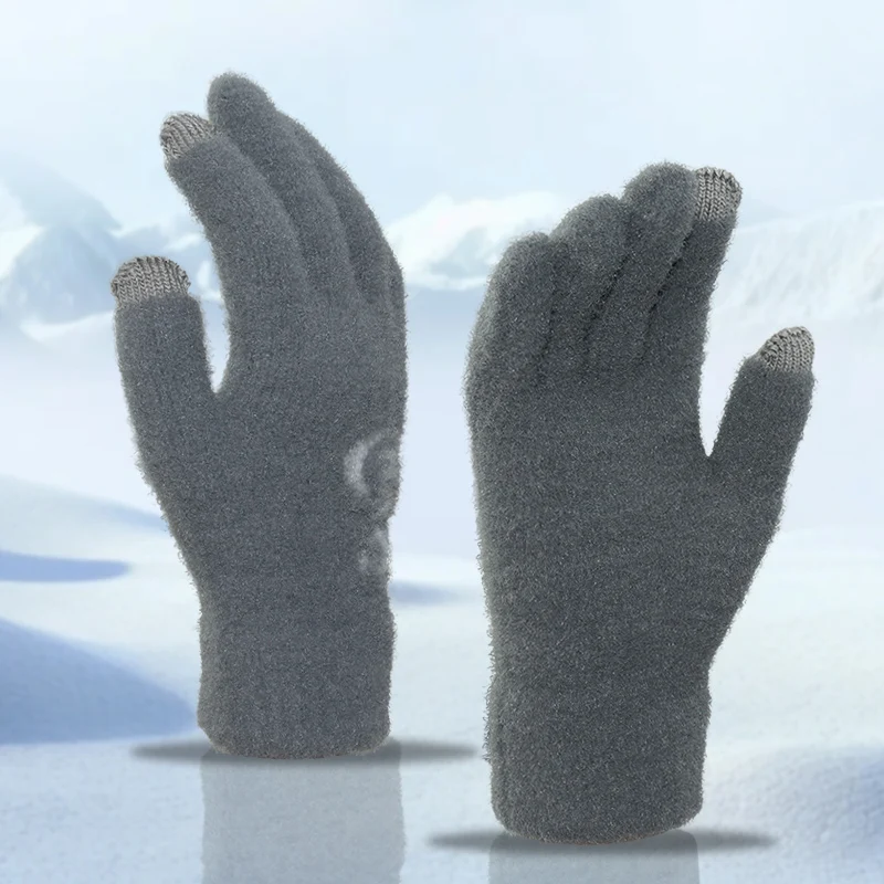 Autumn and Winter Cycling Gloves for Men and Women, Fleece-Lined, Five-Fingered, Touchscreen-Compatible, Warm and Windproof
