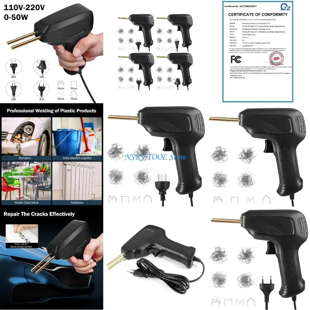 

L8RC Car Bumper Repair Plastic Welder US 110V EU 220V 50W Hot Stapler Heat Plastic Welding Machine for w/ 200PCS for