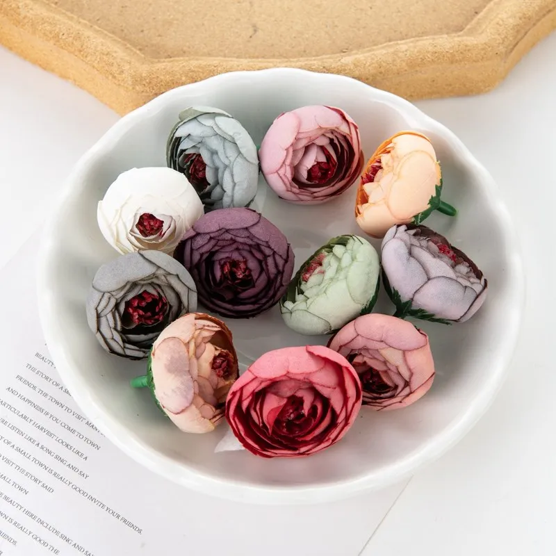 10 Stück Künstliche Blumen aus Seide, Teegarten-Rosen, Großhandel, Scrapbook, Heimdekoration, Girlande, Hochzeitsstrauß, DIY-Geschenk, Süßigkeitenbox – Detail 2