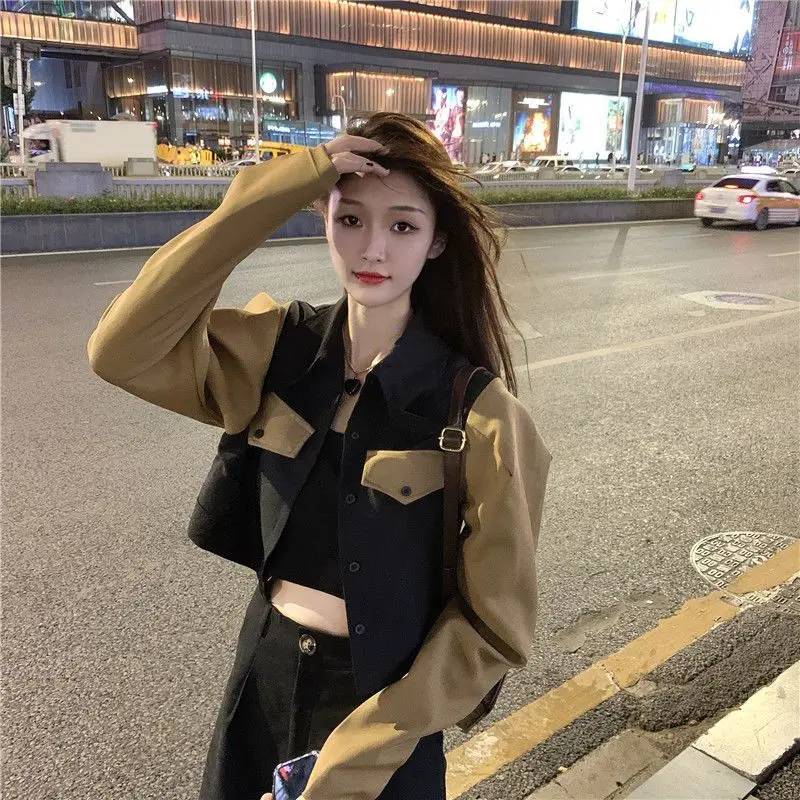 Baseball Aviator Coat Woman Patchwork Spring Autumn Short Bomber Jacket for Women Youthful Offer Korean Reviews Clothes Deals