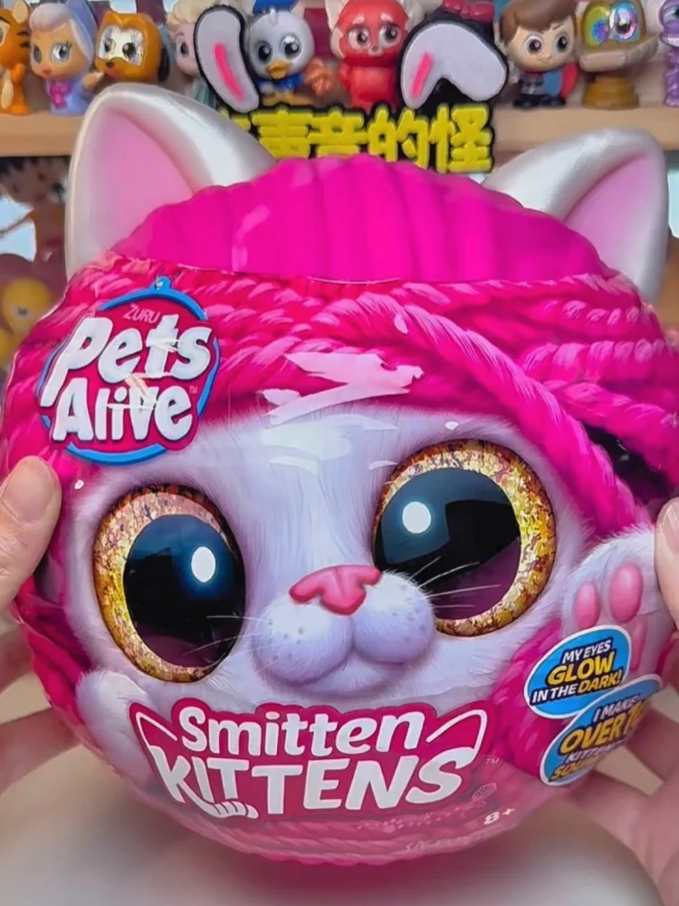 

Zuru In Stock Magic Mystery Egg Pets Alive Smitten Kittens 2nd Gen Yarn Cat Plush Animal With Real Sounds Glow In Dark Gift