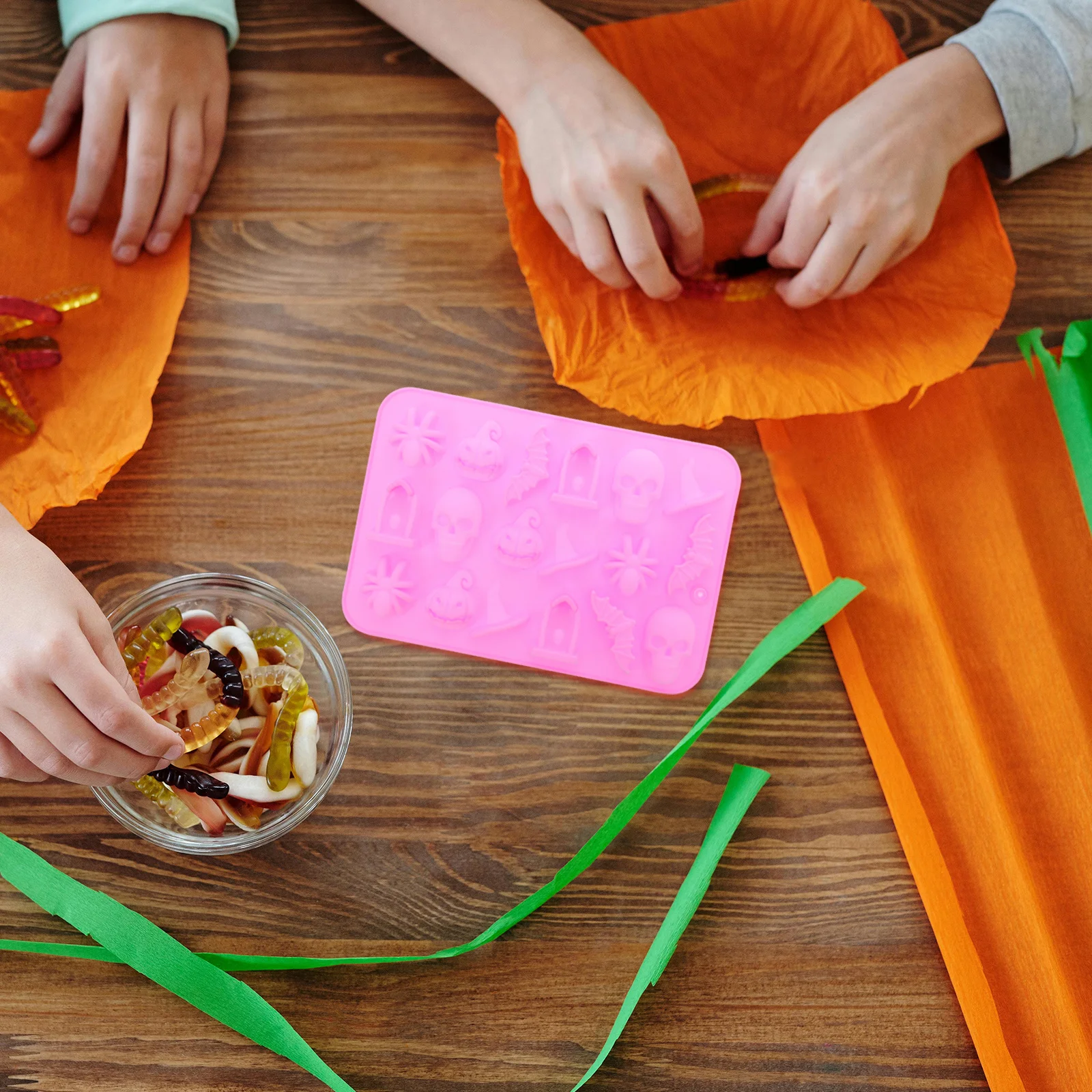 Cetakan untuk Permen Cokelat Cetakan Silikon Halloween Cetakan Kue Permen Cetakan Kecil