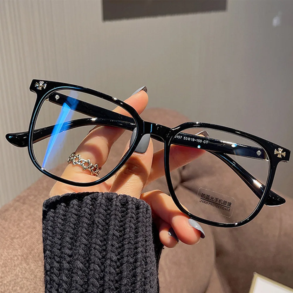 

2024 Fashion Anti Blue Light Glasses Eyeglass Large Frame TR Optical Frame for Women