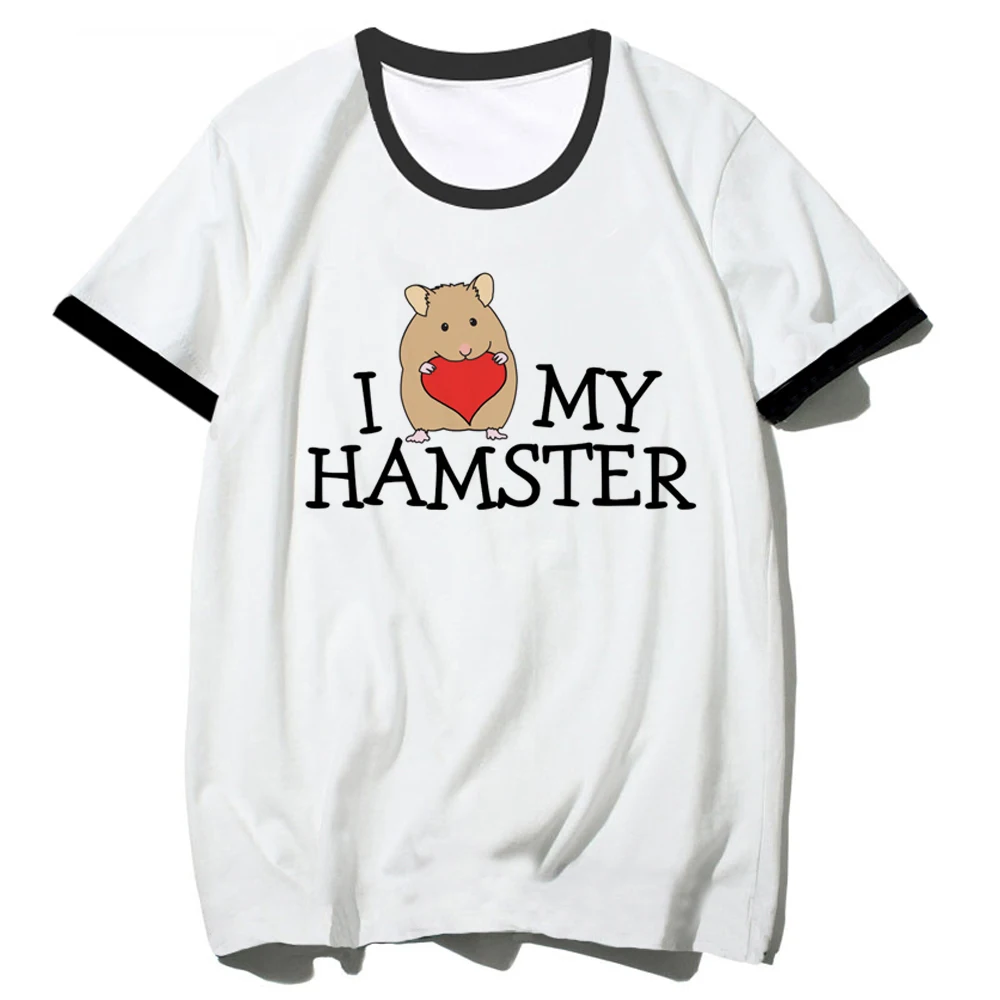 Hamster Tee women summer streetwear Japanese tshirt girl anime clothes