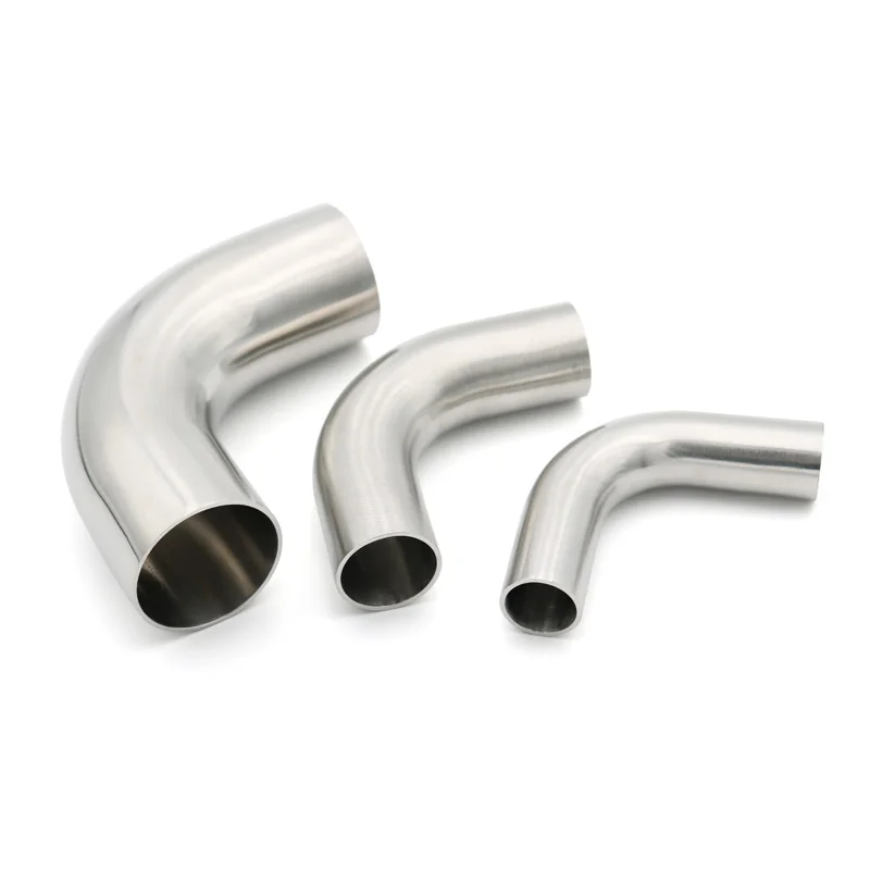 2Pcs5Pcs 19/25/32/38/51 SUS304 Stainless Steel Sanitary Welding 90 Degree Elbow Long Pipe Fittings Homebrew Polishing Food Grade