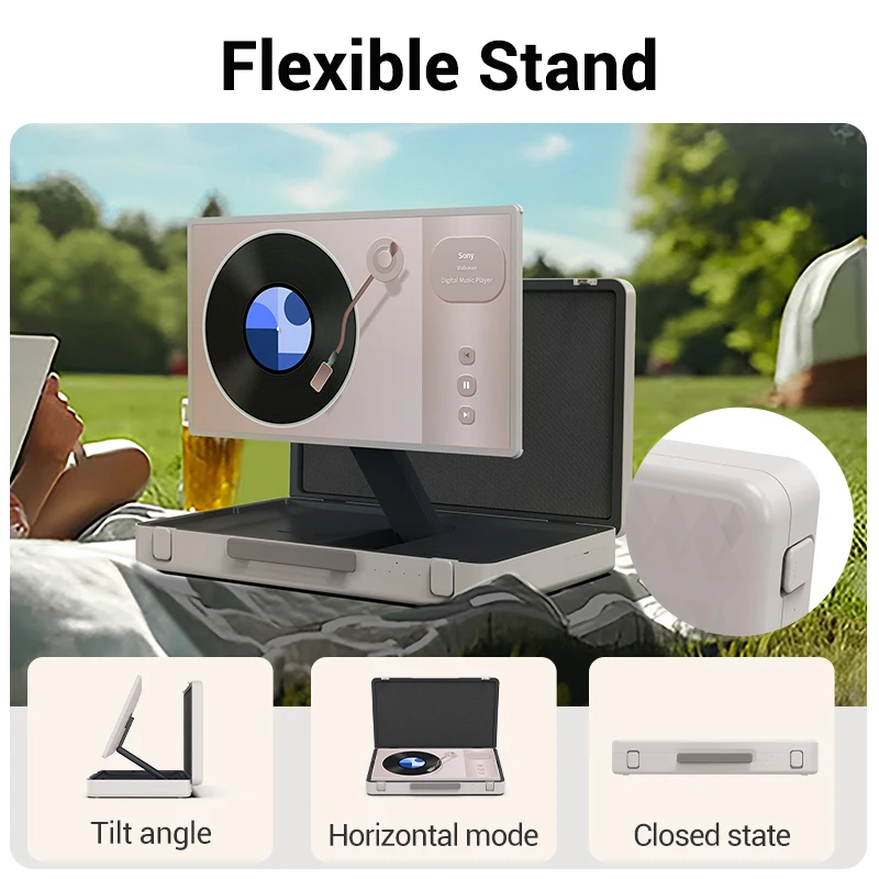 27 Inch Android Briefcase Smart Screen with Rotating Touch Display for Family Games Kids Activities and Home Entertainment