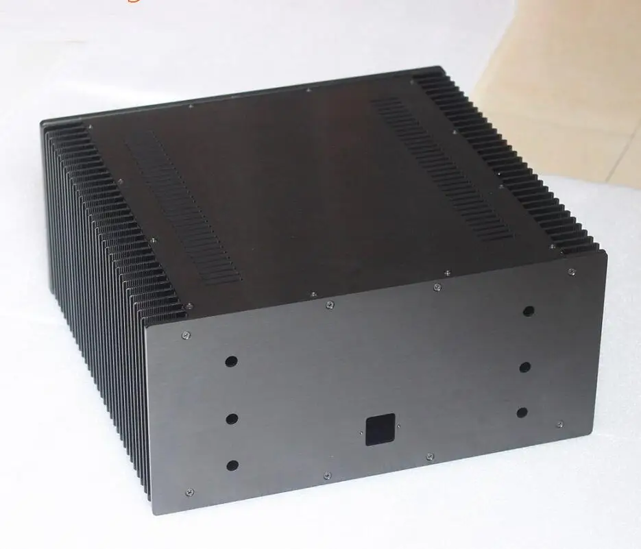 حجم كبير W430 H200 D411 هيكل المبرد فئة أ مكبر للصوت إمدادات الطاقة الألومنيوم حالة مرحبا نهاية DAC فك الضميمة Preamp 4320