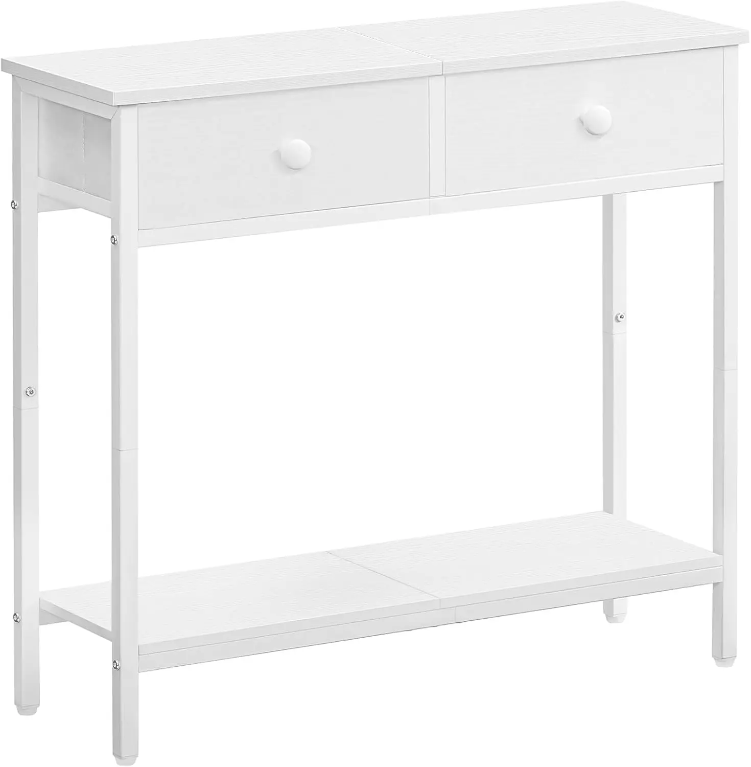 Mesa de Consola, 75 cm, para Pasillo con 2 Cajones de Tela, Aparador para Entrada, Mesa para Sofá, Entrada, Sala de Estar