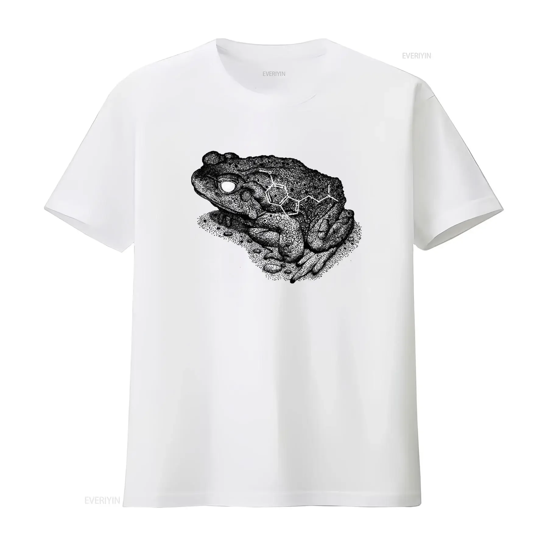 Camiseta con estampado de molécula 5Meo DMT de Sonoran Desert Toad Bufo Alvarius, estilo hip hop, vintage, lavada, cómoda, ligeramente informal para adultos