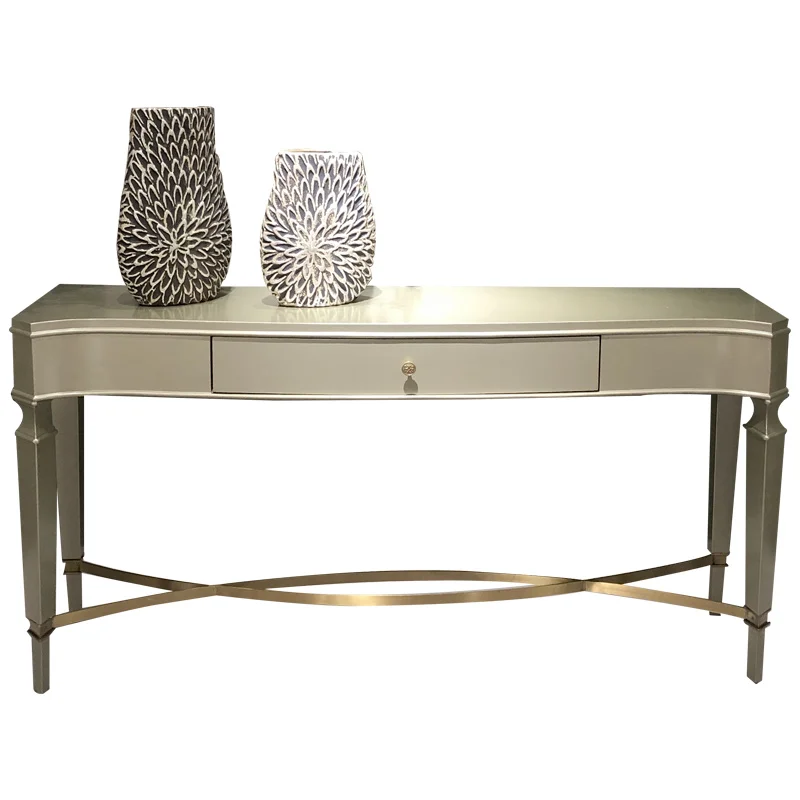 

American light luxury solid wood porch cabinet Modern simple entrance foyer porch table Living room storage decorative cabinet