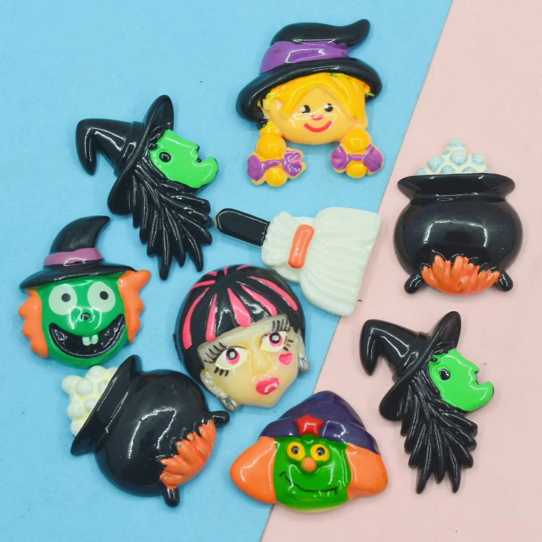 Halloween Wizard Witch Embellishments For Scrapbooking DIY Halloween Crafts Decoration Hair Clip Parts