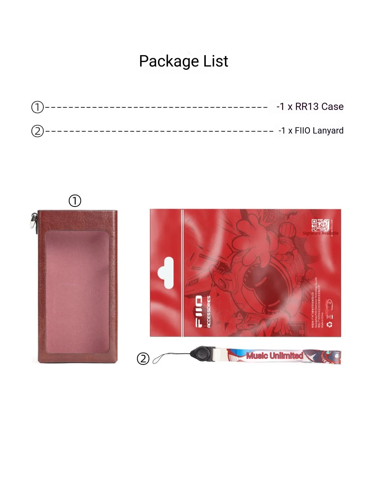 FiiO NEST-RR13 Radio Leather Protective Case PU Leather Protective Case Carrying Lanyard Accessories Gifts