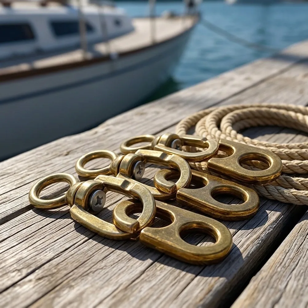 5pcs Brass Flag Swivel Snap Hook Flag Pole Attachment For Yacht Boat Sailing Swivel Snap Boat Accessories