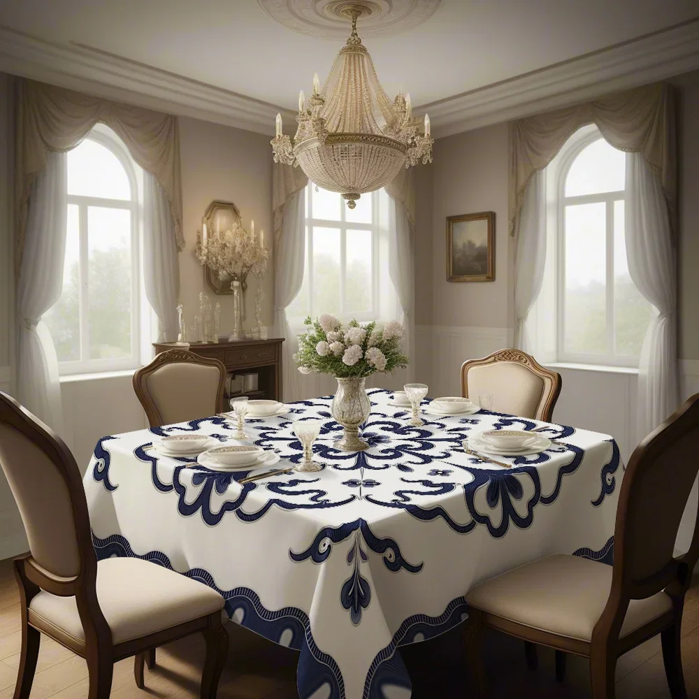 JIT 1PC Court Flowers Printed Tablecloth for Home, Kitchen and Dining Table Decoration - Reusable Tablecloth yzb