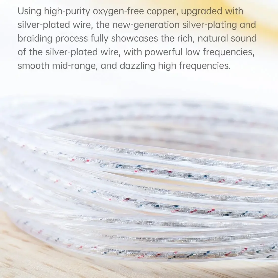 KBEAR ST10 High Purity Silver-plated HiFi Earphone Upgrade Cable 3.5mm Gold-plated Plug and KZ-B/KZ-C pins optional