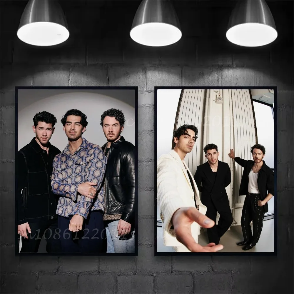 1pc banda J-JONAS B-BROTHERS cartaz auto-adesivo arte adesivo de papel à prova dwaterproof água café casa bar sala decoração da parede