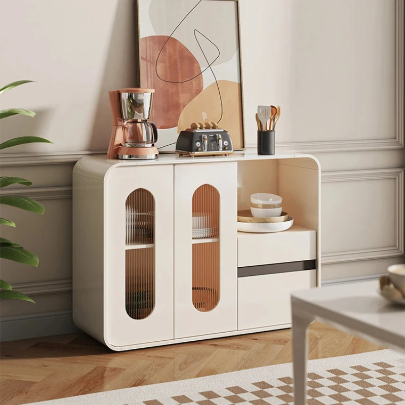 

French Sideboard Cabinet Stone Plate Modern Minimalist Living Room Cream Style Light Luxury Locker Tea Cabinet