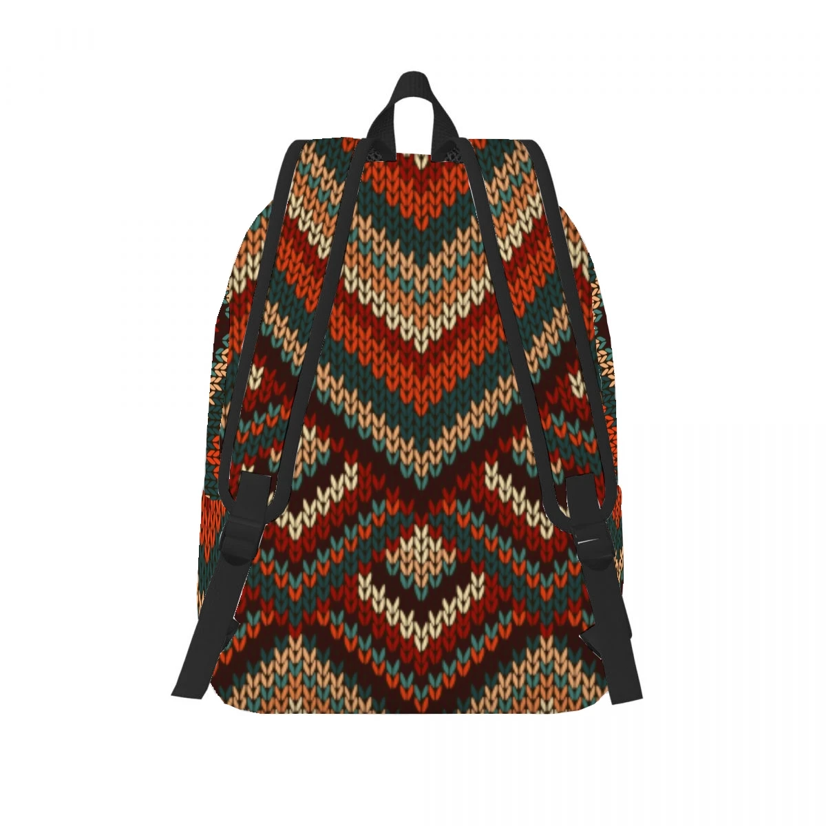 Boho Chic Zigzag Backpack Casual Lightweight Laptop Backpack Men Women Travel Bag Outdoor Canvas Daypack