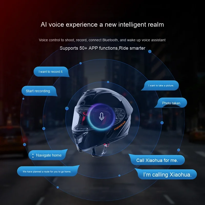 4K Camera Integrated Smart Helmet With For Bluetooth Voice All-Season ABS Shell 3C Certified Full-Face For Men And Women