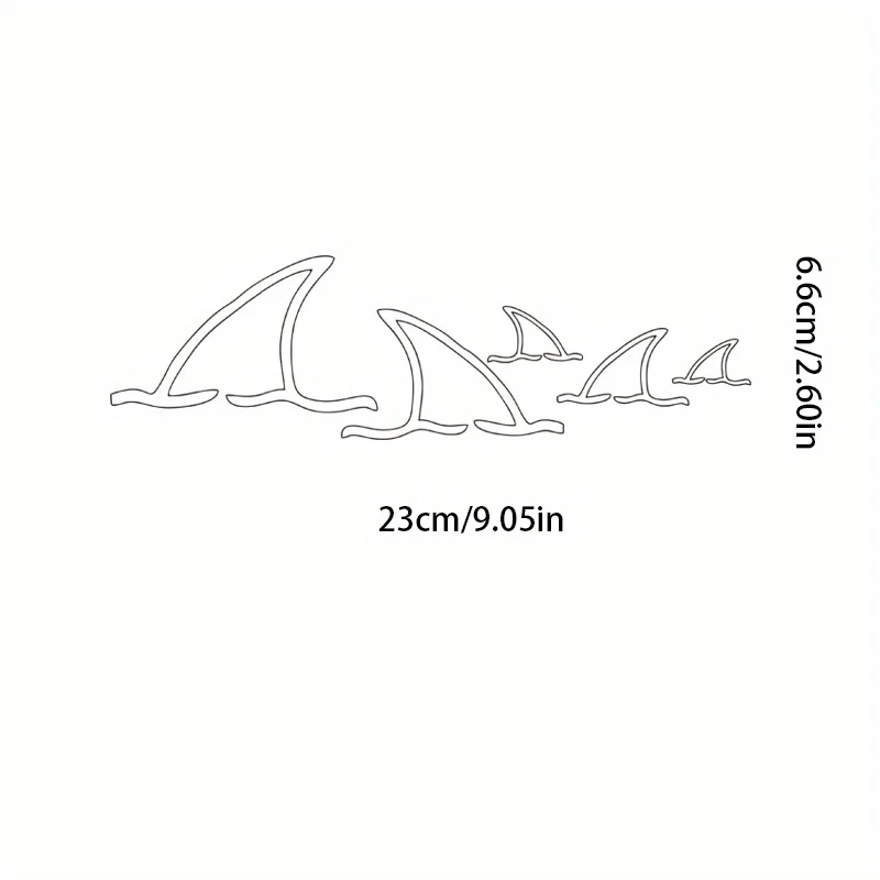 

1Pc Shark Fin Family Vinyl Sticker For Car Window Motorcycle Helmet Laptop Water Bottle Decor