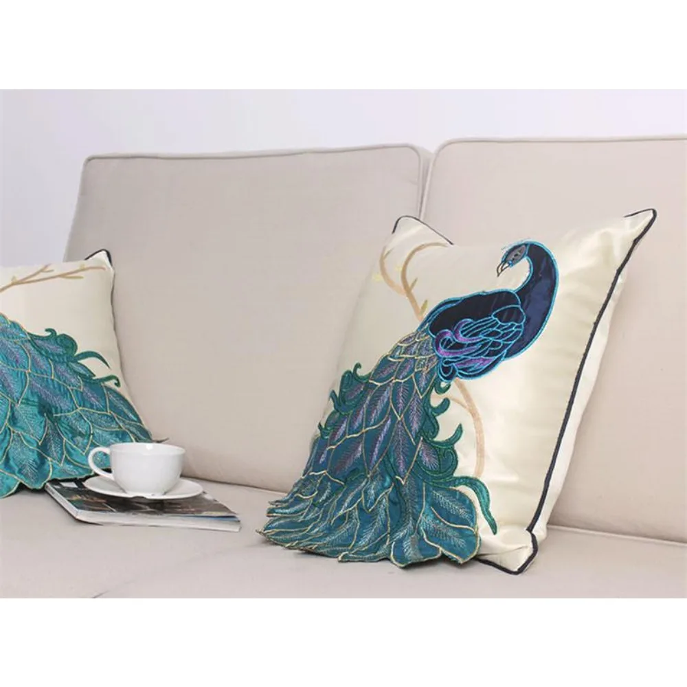 CIFBUY High Precision Cotton Fabric Embroidery Pillow Cushion Cover Decorative Throw Pillowcase for Sofa Car Home Textiles