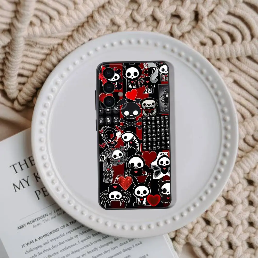 Funda de teléfono con diseño de perro Skelanimals bonitos para Samsung Galaxy A73,31,32,72,41,53,52,71,22,5G,Note,J7,8,9 funda negra suave
