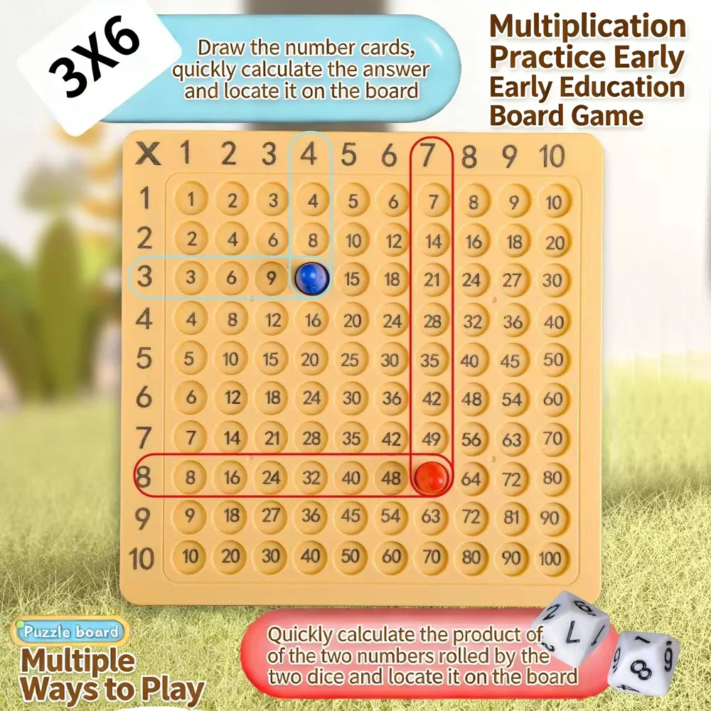 

Карточки для изучения таблицы умножения и деревянная доска | Игровой набор для развития памяти и интерактивных сражений для детей