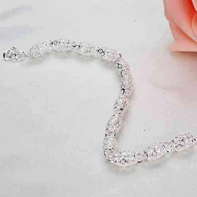 925 Silver Hollow Ball Chain Bracelets For Women Vintage Luxury Fine Jewelry Money 925  Promotions Jewellery