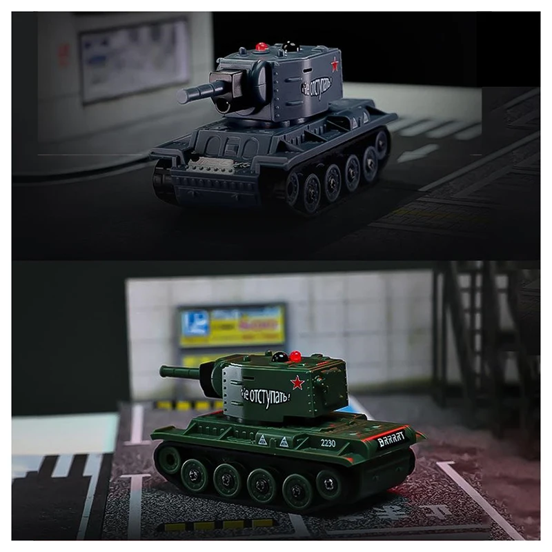 ใหม่ 1/64 มินิถังจำลองรีโมทคอนโทรลแบตเตอรี่รถถังติดตามอินฟราเรดจำลองการแข่งขันการต่อสู้ 2.4G ของขวัญเด็ก