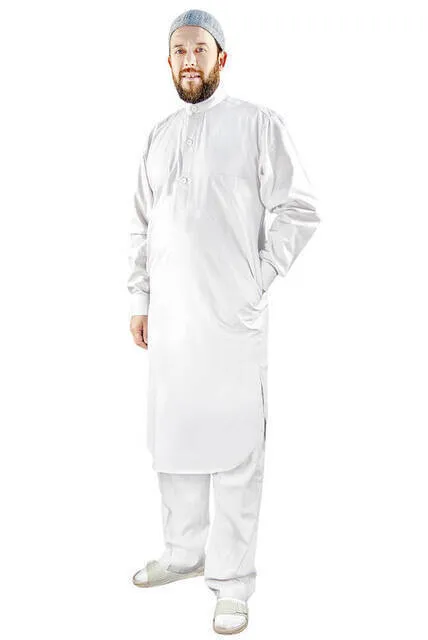 

IQRAH Umrah and Hajj Gown Afghan Team-Bottom and Top-White-3172