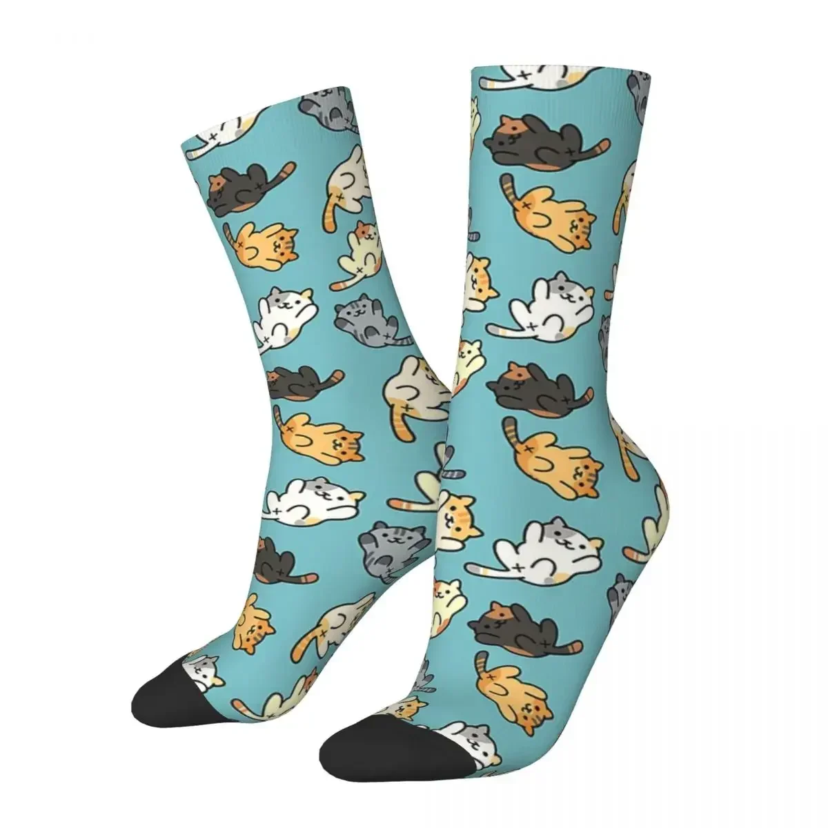 Neko Portals Neko Atsume Cats Socks Harajuku High Quality Stockings All Season Long Socks Accessories for Unisex Gifts