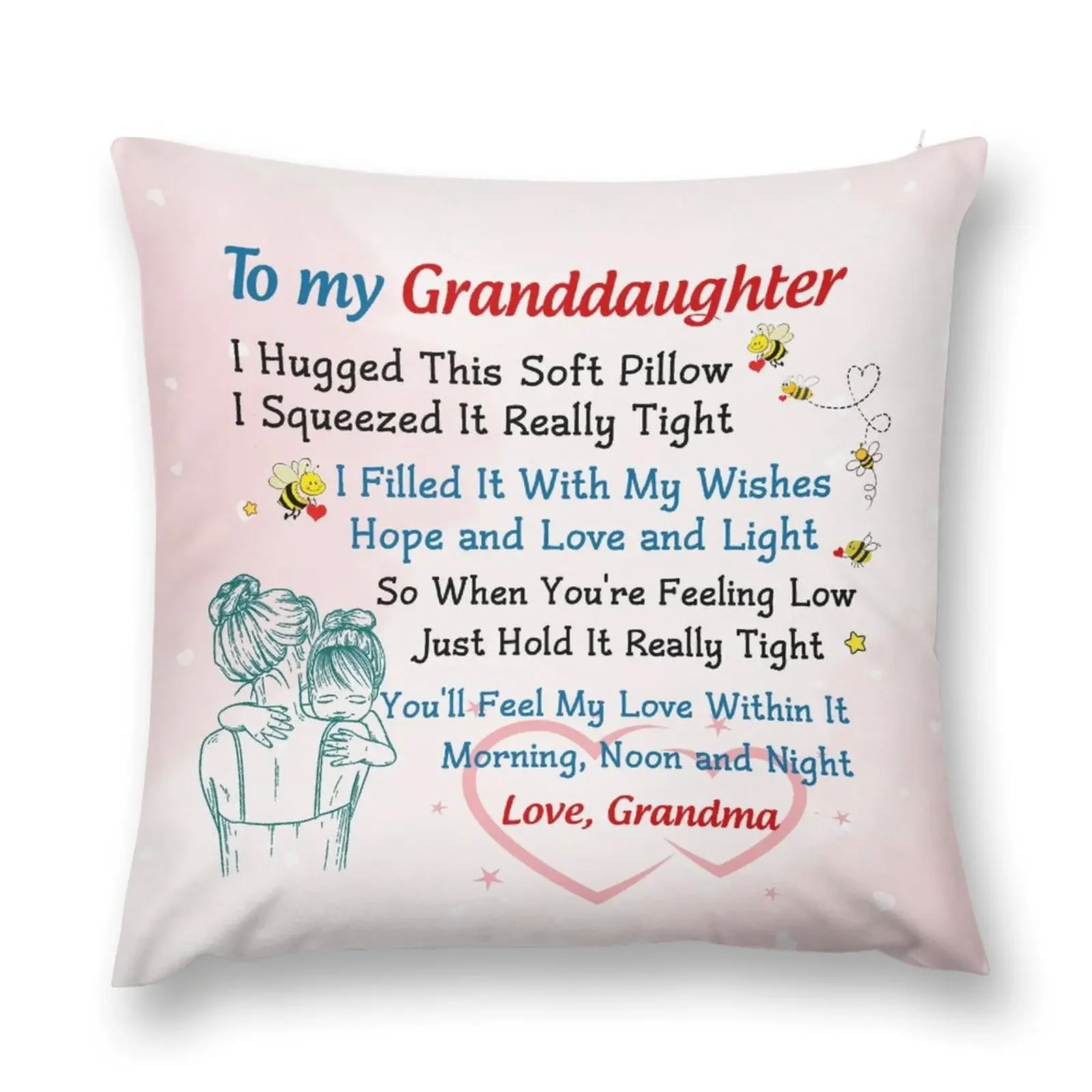 Love Granddaughter Pillow From Grandma I Hug This Soft Pillow Throw Pillow luxury home accessories Cushions