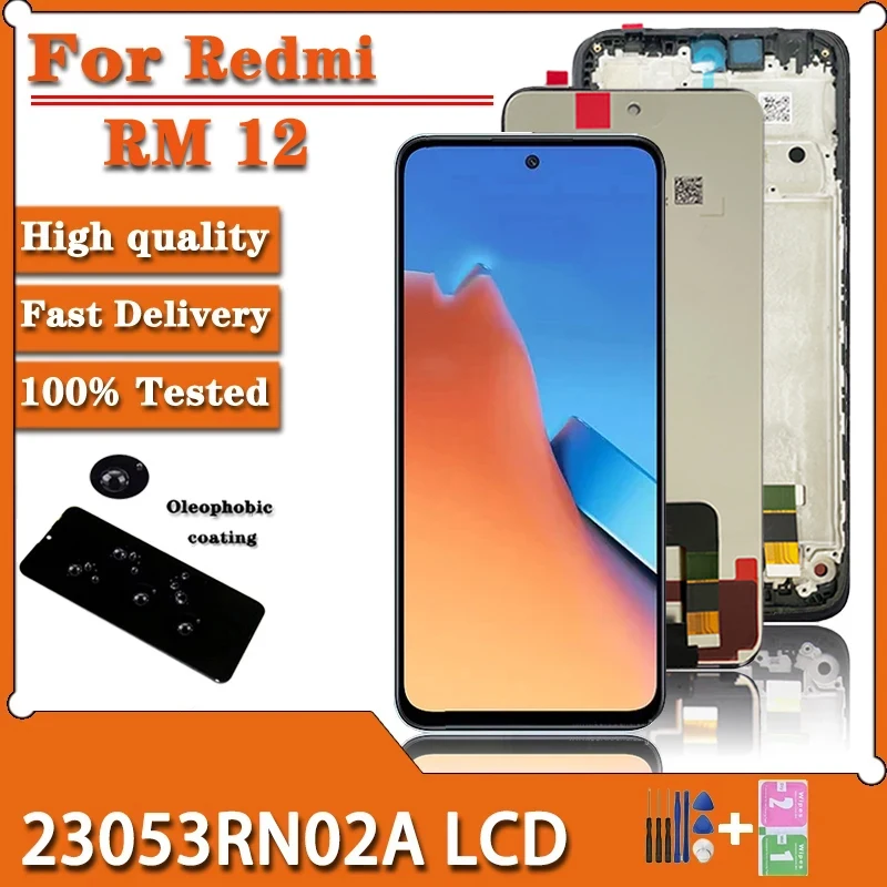 

Original for Xiaomi Redmi 12 LCD 23053RN02A Display Touch Screen Digitizer Assembly for Redmi12 Display Replacement Repair Parts