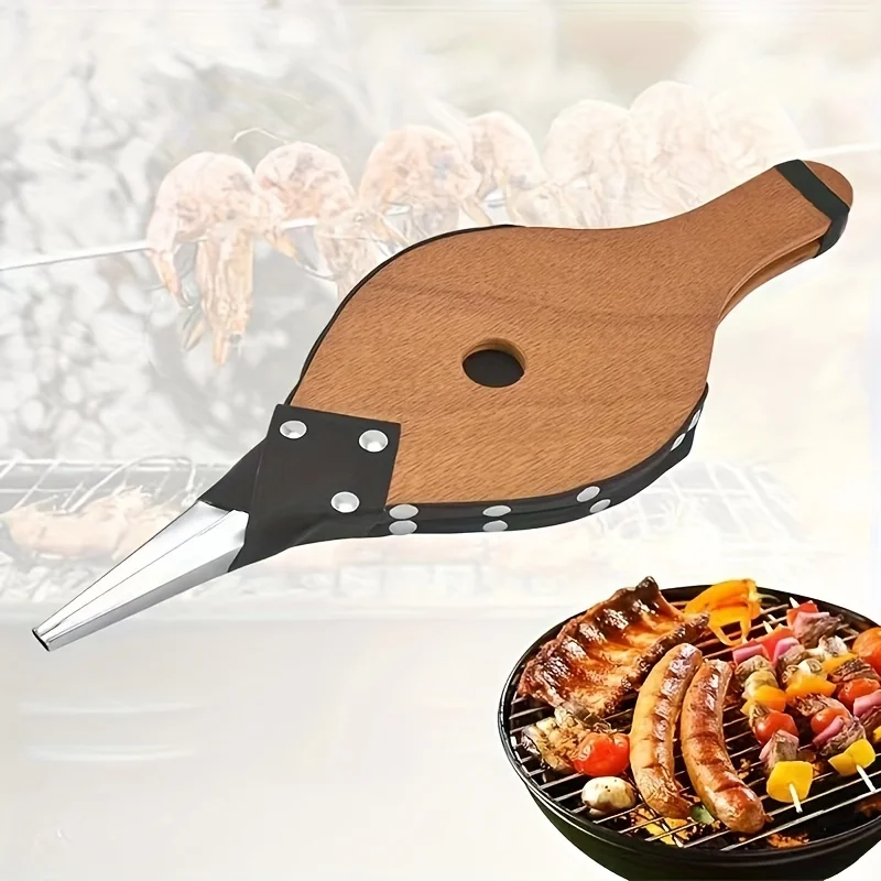 1pc, Long Handle Manual Air Blower, Wood Bellows, Wooden Fireplace Bellows With Nozzle, Air Bellow For Fireplaces BBQ Camping