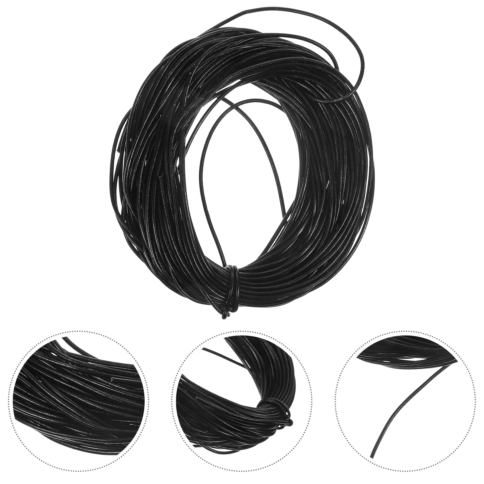 

1mm Cowhide Rope Manual Accessories Cowhide Rope DIY Cowhide Rope Handmade DIY Materials for Necklace Earrings (Black)