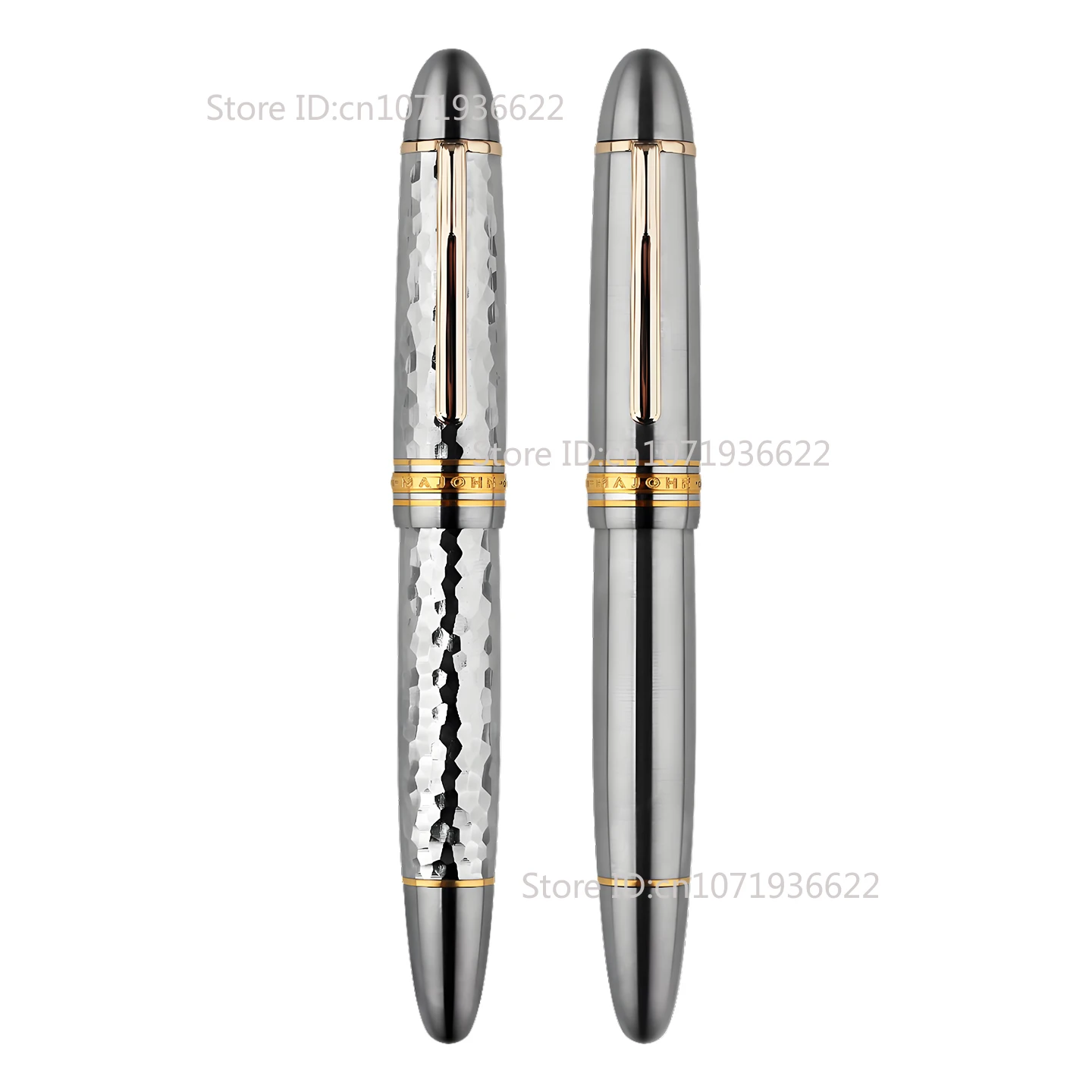Ornate MAJOHN Ti-P141 NO.8 F بنك الاستثمار القومي سبائك التيتانيوم المكبس قلم حبر مطرقة معدنية نمط نسخة قلم حبر الكتابة هدية القلم