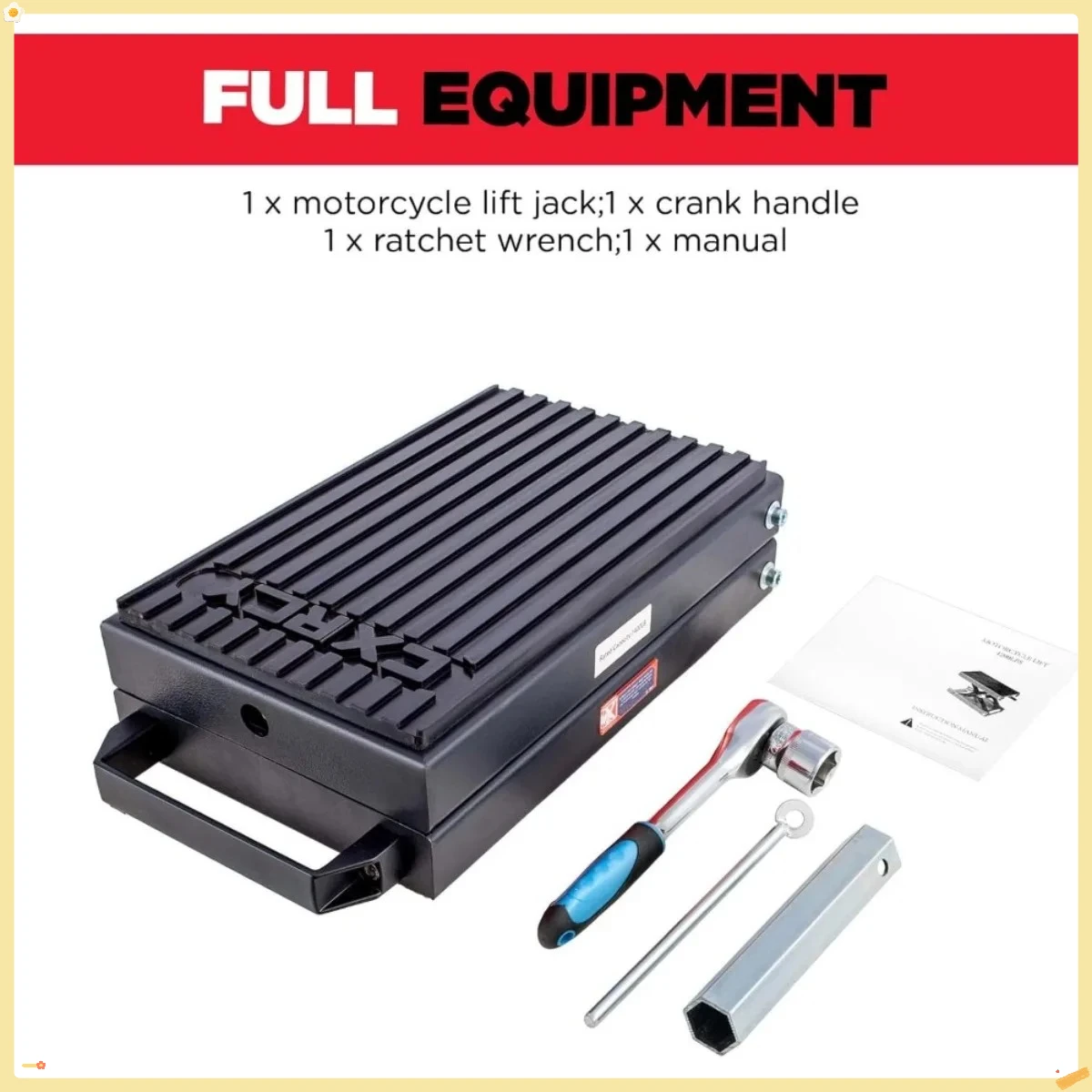 Upgraded Motorcycle Lift Jack 1400LBS, Carbon Steel Scissor Hoist with Crank Handle