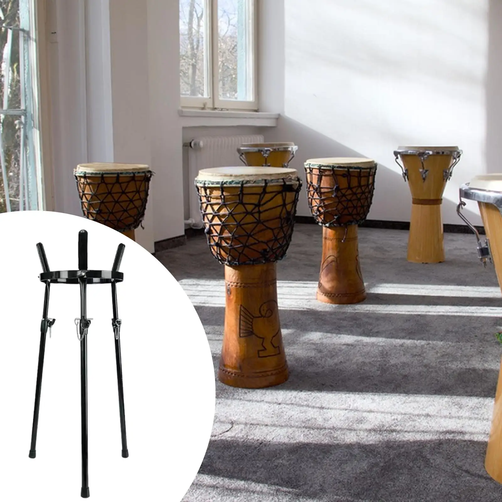 

Портативная эргономичная подставка для джембе с регулируемой высотой, тренога-штатив для барабана, для занятий в классе и выступлений на открытом воздухе