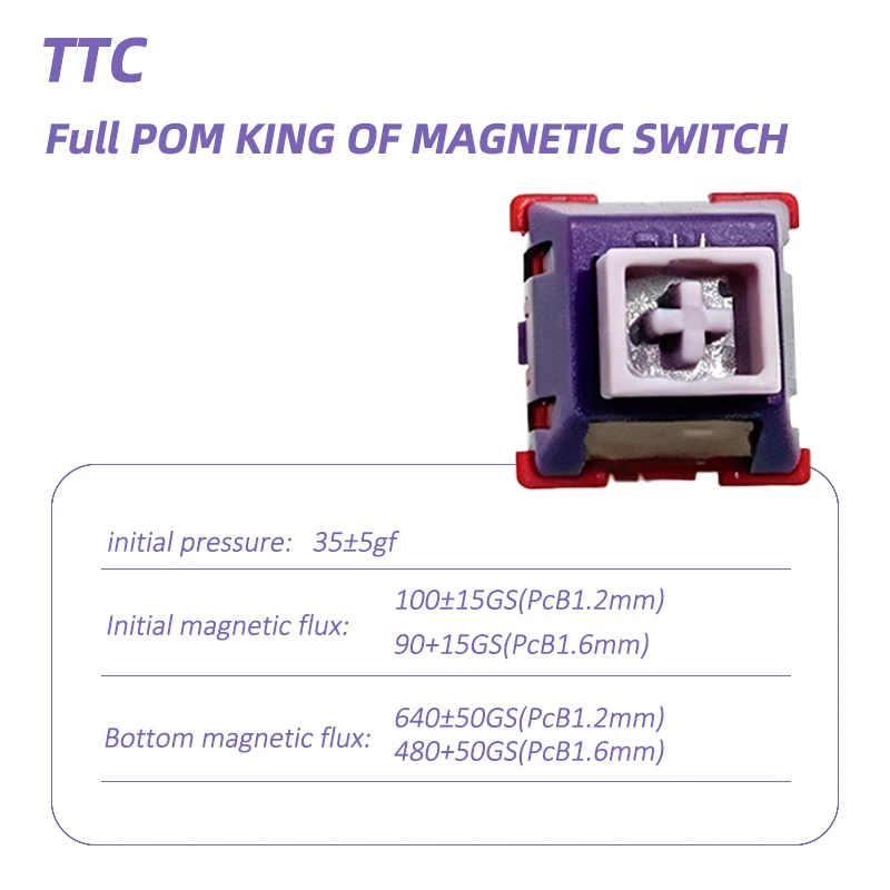 Interruptor Magnético TTC Full POM King Of Magnetic Switches, Interruptor Magnético TTC para Teclado Magnético, Interruptor Magnético para Esports y Juegos, Interruptor Personalizado