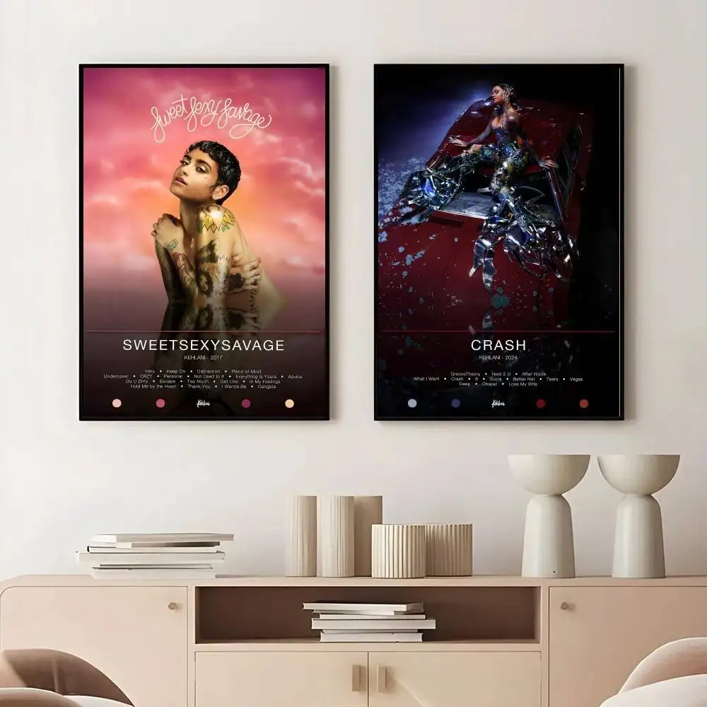 المغني الشهير K-Kehlani غطاء ألبوم الموسيقى الملصقات بينما ننتظر ملصق غرفة نوم جدار صورة فنية ديكور المنزل الهدايا