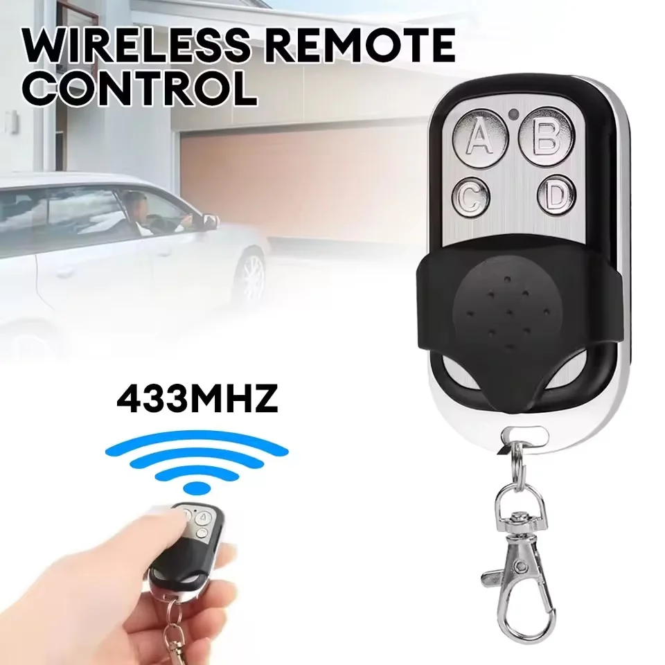 Metal Push Button Remote Control Transmitter ABCD / Lock Unlock 4Button 433MHz Universal 4 Buttons Garage Door Opener Remote